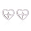 RUIZHEN Open Love Heart Shape Heartbeat EKG Stud Earrings Gift