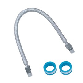 Industrial-Grade Stainless Steel 1/2" Compressor Jumper Hose,20" Length - 1/2" NPT Rotating Fittings, 750°F & 450 PSI