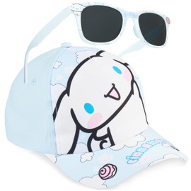 Get Trend Cinnamoroll Cappello con Visiera e Occhiali da Sole Bambino, Baseball Regolabile Protezione UV400, Vacanze Estive (Blu Cinnamoroll)