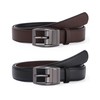 Kajeer Women Reversible Leather Belt for Jeans Pant, Ladies Belt with Rotating Pin Buckle(L, Black + Coffee)