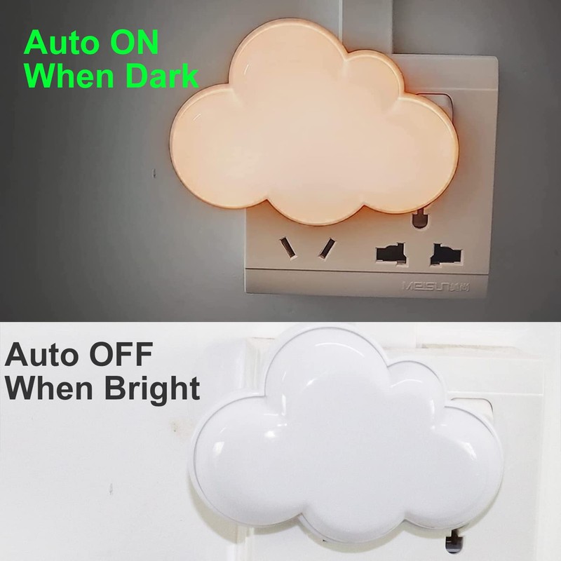 AUSAYE 4Pack Sensor LED Night Light Plug in Lamp Cloud