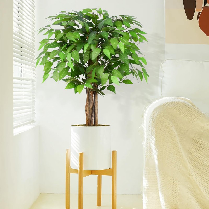 Keeplush 3ft Ficus Artificial Trees with Natural Curved Trunks, 36"