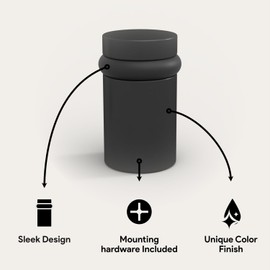 Mega Handles Floor Door Stopper, Black Stopper Quickly Installed Wall Protector, Wall Protectors from Door Knobs, Floor Door Stop with Mounting Hardware Included - Matte Black - 2 Inch
