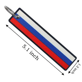 JAVD Russia Flag Keychain Tag with Key Ring - Keys, Cars, Motorcycles, Backpacks, Luggage and Gifts - EDC (3 Pack), Green, Medium