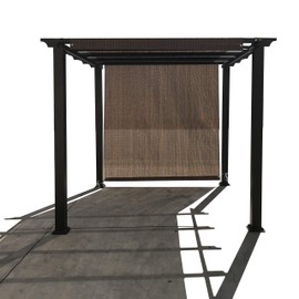 Alion Home 14 x 6.5 Ft Universal Pergola Replacement Canopy Shade Cover with Breathable HDPE Fabric & Rod Pockets (14' L x 80'' W, Mocha)