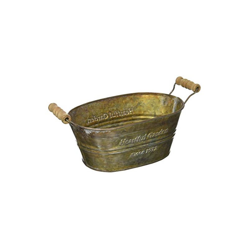 K-I GREENHOUSE Antique Tin Pot 2365-C