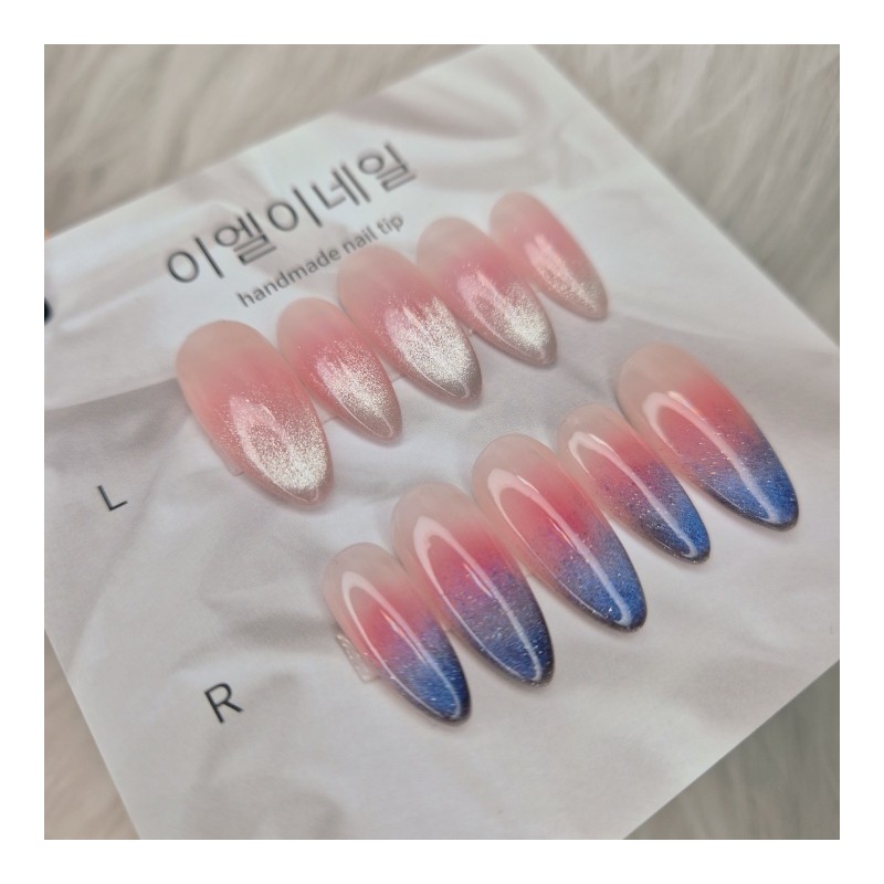 Shy Cheek Gradient Nail – Short Coffin / 수줍은 치크