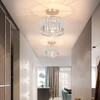 ZYDTRIP Crystal Ceiling Light Fixture Semi Flush Mount Ceiling Lamp