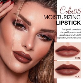 HHLTOH 1Pcs Tinted Lip Balm Moisturizing Lipstick – Waterproof Hydrating Matte Lip Balm for Women, Creamy Natural Color Stain for Dry Lips, Soft Matte Finish with Subtle Scent (#05 Deep Cherry Brown)