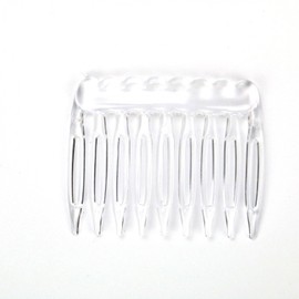 Pomeat Pack of 30 Clear Plain Plastic Smooth Hair Clips Combs Wire Twist Bridal Wedding Veil Combs,9 Teeth Designed