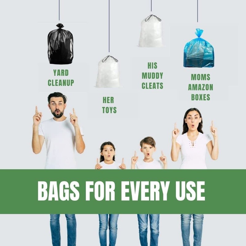 Plasticplace 65 Gallon Recycling Trash Bags │1.5 Mil │ Blue