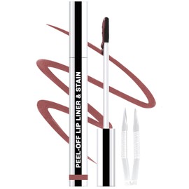 QCMME Lip Liner Stain Peel Off with Tweezer, Long Lasting Matte Lip Tattoo, Highly Pigmented Color Lip Tint Makeup, Waterproof, Transfer-proof Lipstain for Women, for All Skin Types