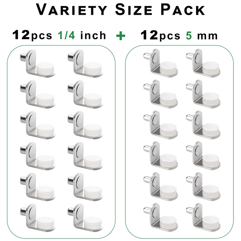 Keenkee 5mm 1/4 Inch Cabinet Shelf Support Pegs Metal Shelving