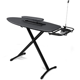 Duwee Steel Top Extra Wide Ironing Board with Sleeve Board and Adjustable Iron Rest, Luxury Foldable Ironing Boards with 10 mm Thicken Feltpad and Cover, Adjustable Height,18"x48"