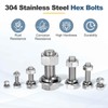 MECCANIXITY M12 x 200mm 304 Stainless Steel Hex Head Screws