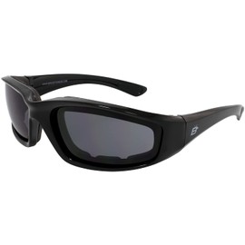 Birdz Eyewear Oriole Jet Ski Surf Kitesurf Rafting anteojos de sol y montura negra con lente ahumada, Marco negro, Estandar