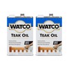 Watco Teak Oil Wood Finish, Gallon, Clear, 2 Pack