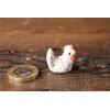 redchocol8® Ceramic Tiny White Chicken Figurines Animals Miniature Outdoor Gift