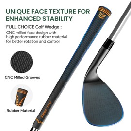 FULL CHOICE Golf Wedges, 56 Degree Golf Sand Wedge, Gap Wedge, Lob Wedge Golf Clubs, Wedges Golf Clubs for Men Women Right Hand, CNC Milled Face for More Spin and Control