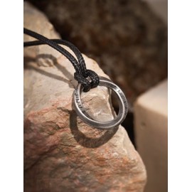 HAQUIL Viking Runes Necklace, Retro Vintage Stainless Steel Norse Rune Coin Talisman Pendant, Faux Leather Cord, Viking Jewelry Gift