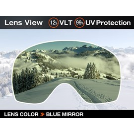 ZERO TECH BASE Compatible Replacement Lens for Oakley A Frame 2.0 Snow Goggles Blue Mirror