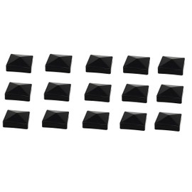 Pyramid True 4" x 4" (100mmx100mm) Plastic Vinyl Fence Post Cap Black or White/Multiple Quantities (15, Black)