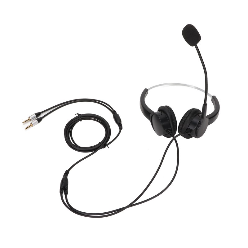 Call Center Headset Dual 3.5mm Plug Hearing Protection Noise Cancelling