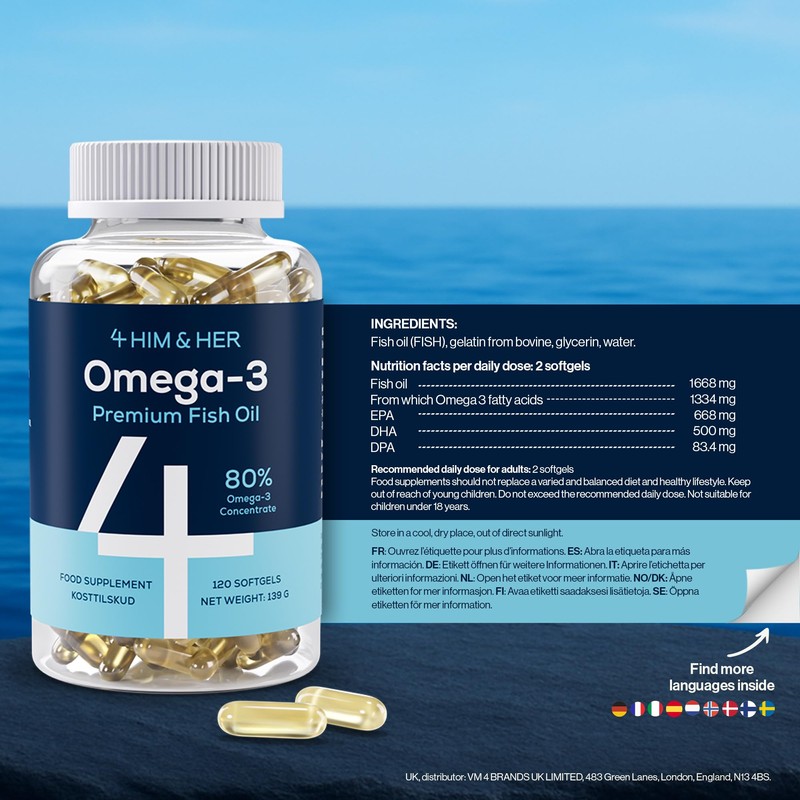 4 4 HIM & HER Omega-3 Capsules High Strength -