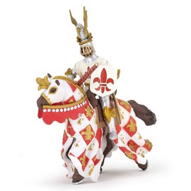 Papo White Fleur De LYS Horse Figure, Multicolor