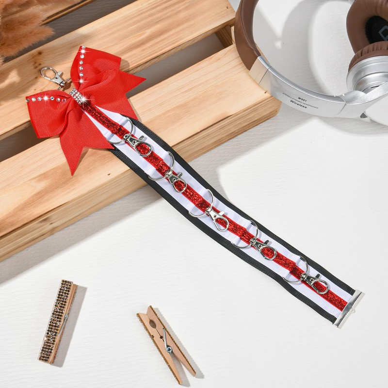 DEEKA Cheer Bow Holder with Mini Bow for Backpack Bags