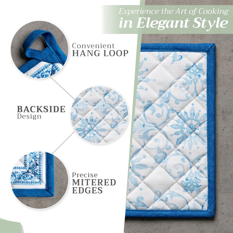 Maison d' Hermine Oven Mitt & Pot Holder 100% Cotton