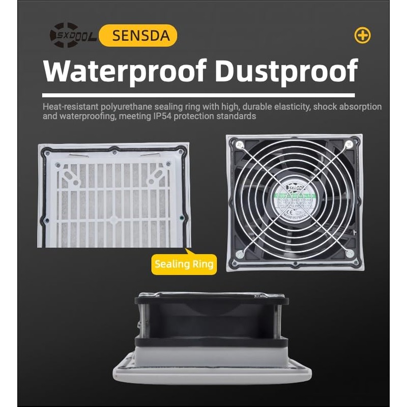 SXDOOL #803 White 150x150mm Enclosure Cabinet Ventilator Filter Kit with