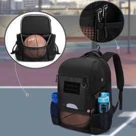 DSLEAF Basketball Backpack for Men, Soccer Bag with Ball Compartment & Shoe Compartment for Basketball, Soccer, Volleyball Training