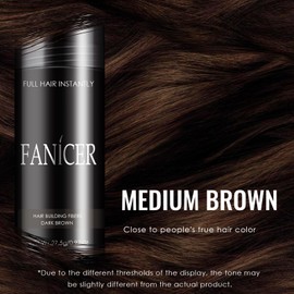 Hair Fibres, Long-Lasting Hair Fibre for Women and Men, Hair Powder for Fine Hair, Hair Powder, Hairline Repair & Conceals Instant Hair Loss, Cover Thinning Hair (Medium Brown)