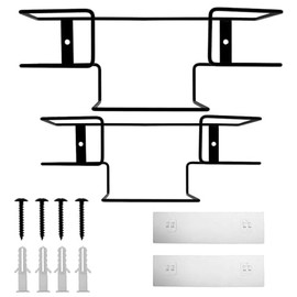 WADY Glove Box Holder, Box Holder Wall Mount Disposable Dispenser, 2 Pack Metal for Wall Mount, Metal Glove Rack for Rubber Latex Organizer Facial Tissue (Small+Large)