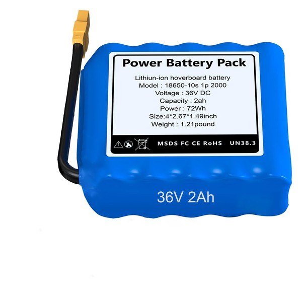 CWUU 36V 2Ah Hoverboard Battery Compatible with 36V/42V Self Balancing