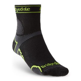 Bridgedale Mens Trail Run Lightweight T2 Merino Performance ¾ Crew, Black, X-Large