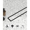 HTOH Shower Drain Offset for Bathroom: 18-Inch Black Linear Shower