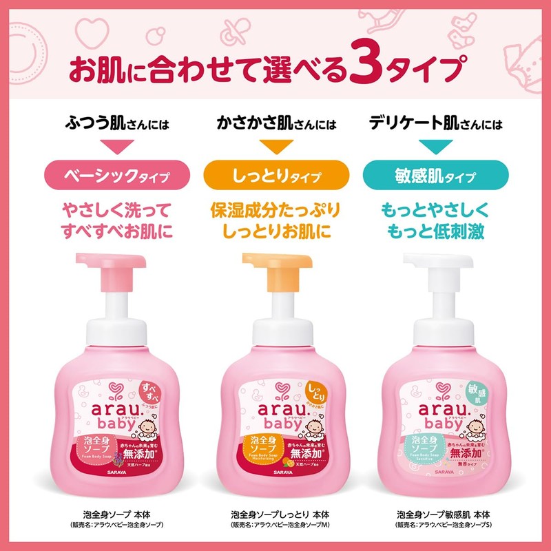 arau. (アラウ) [Large Capacity] arau. Baby Foam Full Body Soap