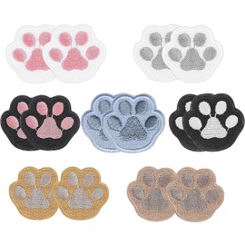 14 Pairs Cat Paw Pattern Patches Repair Patches Embroidery Patches Decoration Patches DIY Sewing Accessories Suitable for Clothes
