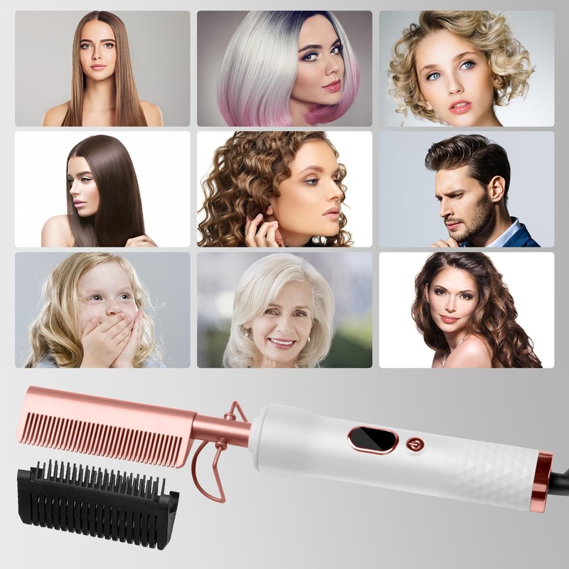 Hot Comb for Wigs Human Hair,Curling Iron with 12 Temp
