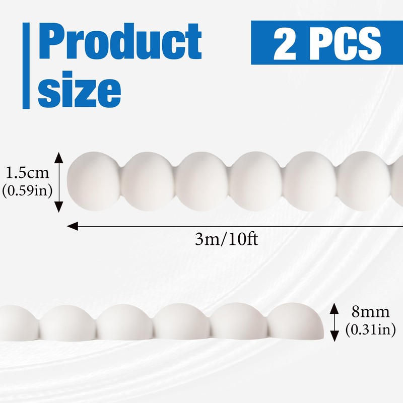 2 Pack 10ft Peel and Stick Wall Molding Trim for