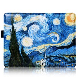 YOMFUN Server Book for Waitress Book Organizer 2 Pack,Van Gogh Server Book Organizer Blue Waiter Book Server Wallet Guest Check Books Holder Fit Apron 5X7.7”(Starry Night, Love Tree)