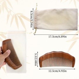 BOHUIZ Natural Birthing Comb For Labor Pain, Wooden Hair Comb for Women with Bag Cloth Labor Comb For Labor And Delivery Essentials Pregnancy Gift for Pregnant Women