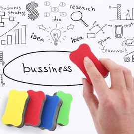 cobee Magnetic Whiteboard Eraser, 8 Pcs Mini Dry Eraser with Thick Felt Pad Dry Erase Eraser for White Board Chalkboard Eraser for Kids Colorful Dry Wipe Eraser for Cleaning Drywipe Boards(7x4x1.9cm)