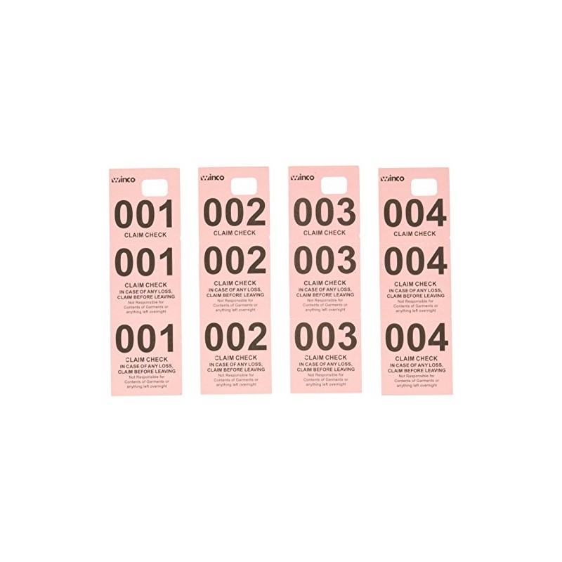 Winco Coat Checks, 500 Per Box, Medium, Pink