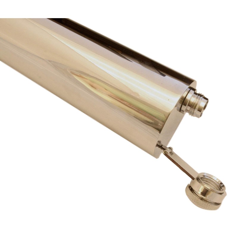 Horse Saddle Flask Brown Leather complete with stainless steel baton