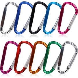 Multicolor Locking Key Chain Clips for Camping Traveling Hiking Keychains Keyring Outdoor Carabiner D Ring Clip Hook Durable Keychain Camping Accessories for Outdoor Fishing Hiking (10 PCS)