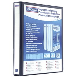 DONAU 2788404PL-01 Presentation Ring Binder Presentation Ring Binder Black 4-D Ring Mechanism DIN A4 Filling Height 40 mm with Pockets 1 Item