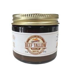 Prairie Fire Candles Beef Tallow Balm - 2 oz - 100% Grown and Made in USA - Organic Grass Fed and Finished Tallow - Moisturizing Skin Care Peppermint
